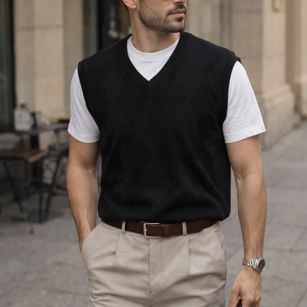 Oscar de la Renta Black Sweater Vest
